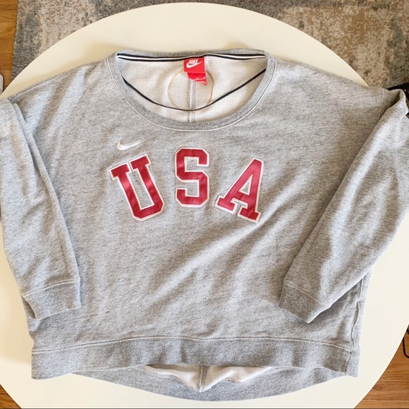 Nike Olympic Team USA Cropped Sweatshirt Medium - Picture 3 of 9
